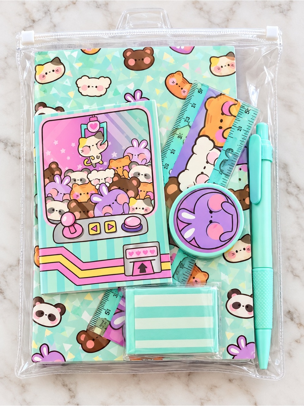 Kawaii Cute Animal Stationery Set New in Package Pastel School Supplies